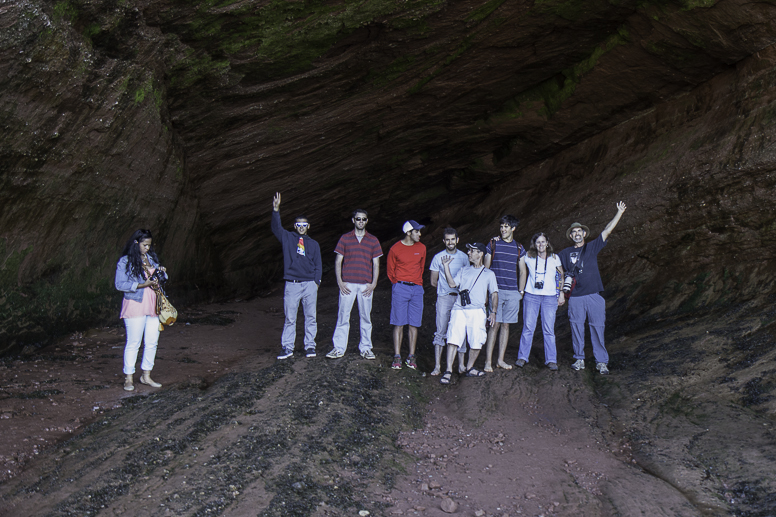 family in cave